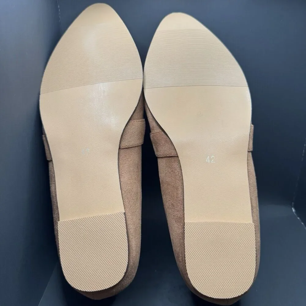 Brown Women's Loafer Flats Pointed Toe Slip-On, size 42 EU 11 US NEW (Bx 3)